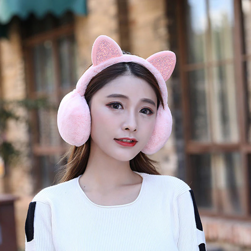 Kawaii Lovely Fur Cat Ears Earmuffs - Image 17