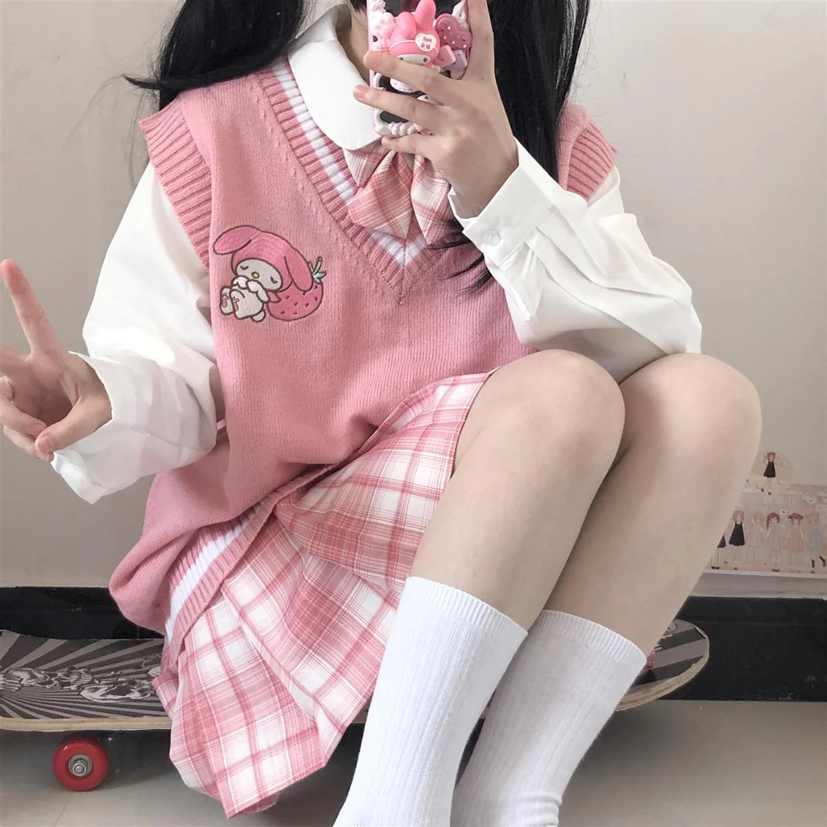 Kawaii Sweater Vest My Melody Pink - Image 3