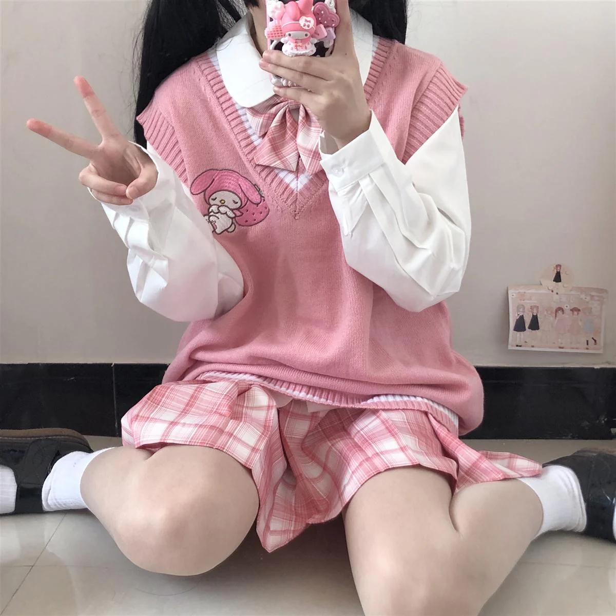 Kawaii Sweater Vest My Melody Pink - Image 5