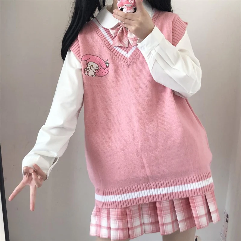Kawaii Sweater Vest My Melody Pink - Image 8