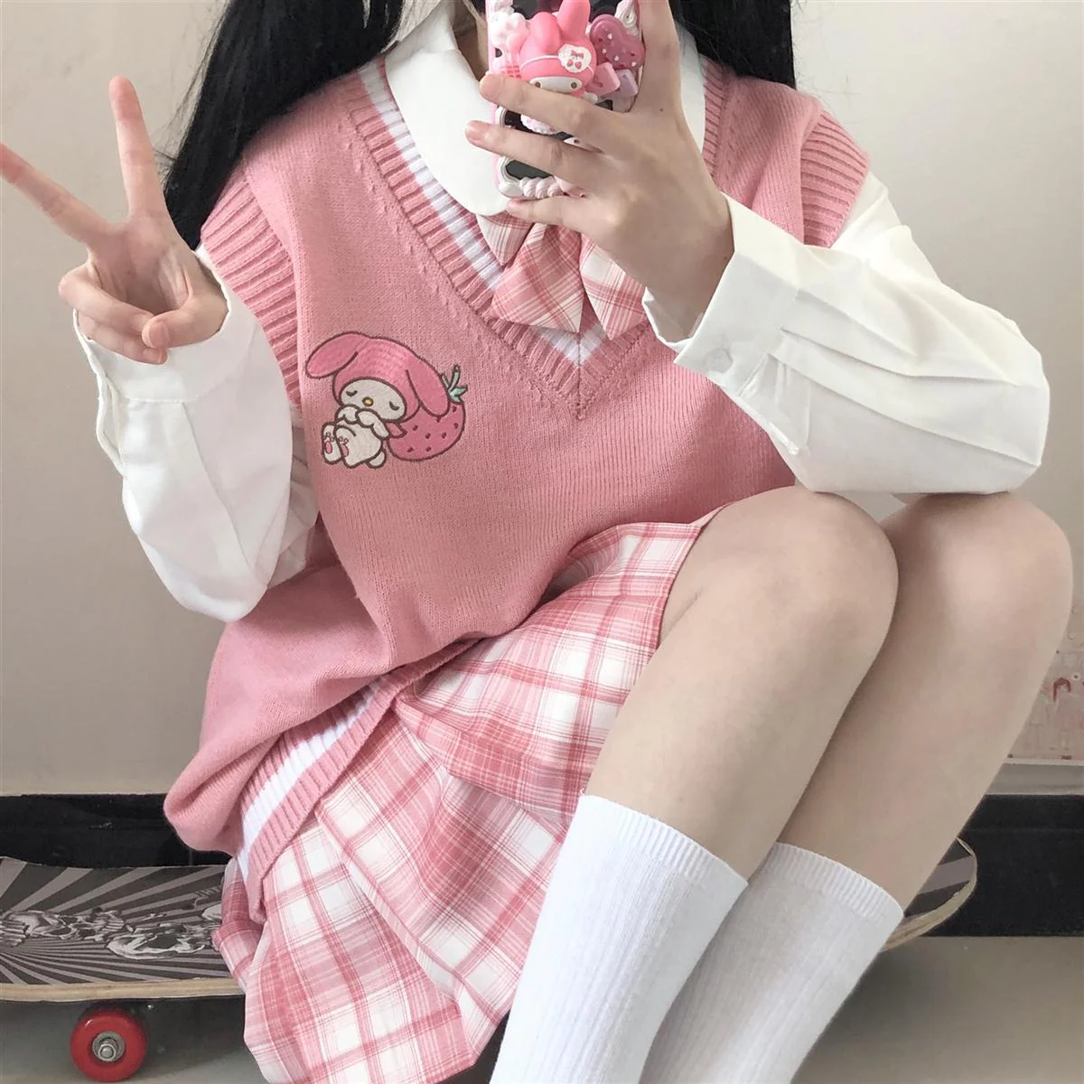 Kawaii Sweater Vest My Melody Pink - Image 9