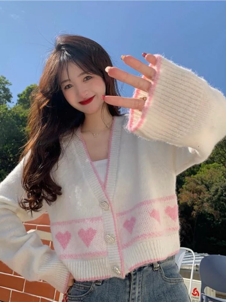Korean Coquette Heart Cardigan - Image 4