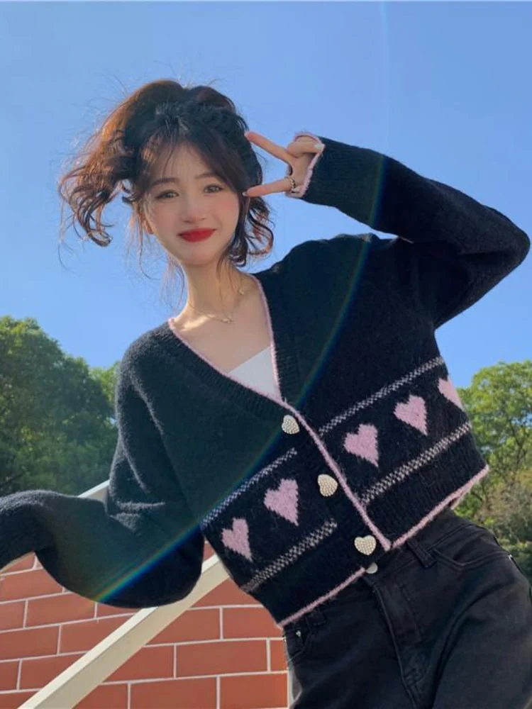 Korean Coquette Heart Cardigan - Image 5