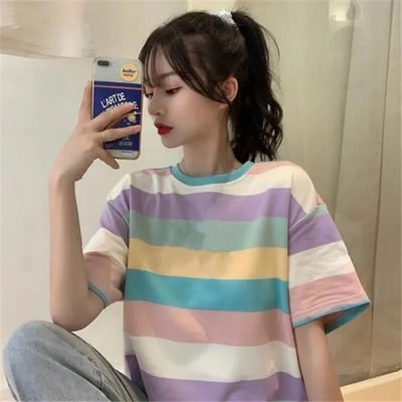 Korean Streetwear Striped T-Shirt - Image 4