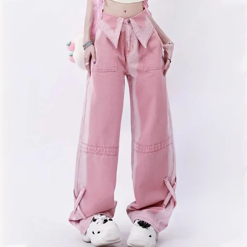 Kpop Baggy Jeans Pink - Image 2