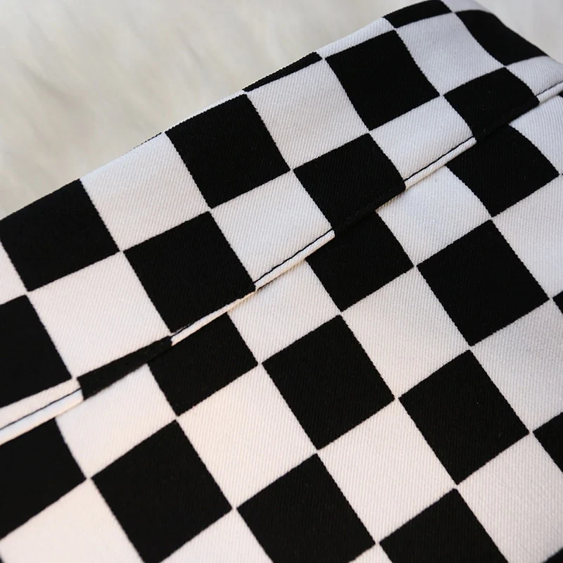 Long Skirt Checkerboard Print - Image 14