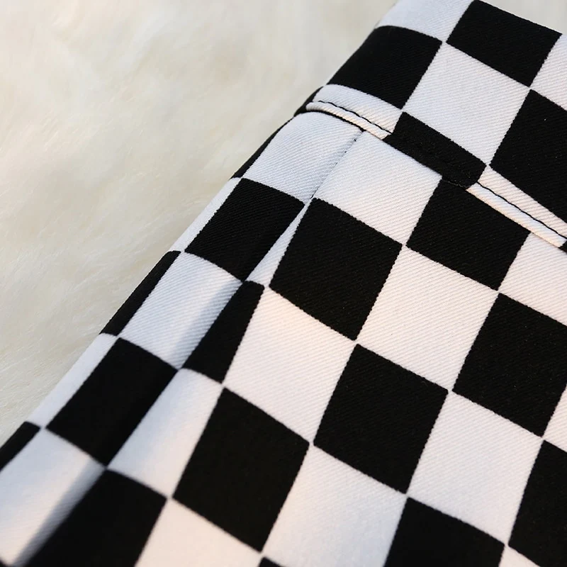 Long Skirt Checkerboard Print - Image 15