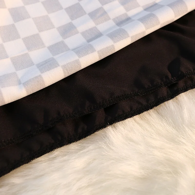 Long Skirt Checkerboard Print - Image 22