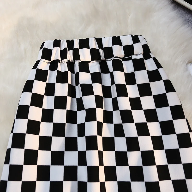 Long Skirt Checkerboard Print - Image 7