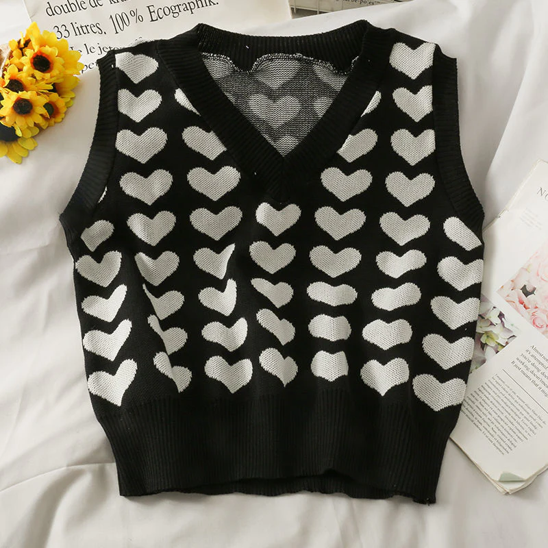 Lovecore V-Neck Knit Sweater Vest - Image 3
