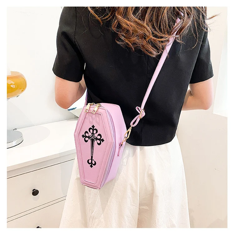 Pastel Goth Coffin Shape Purse - Image 6
