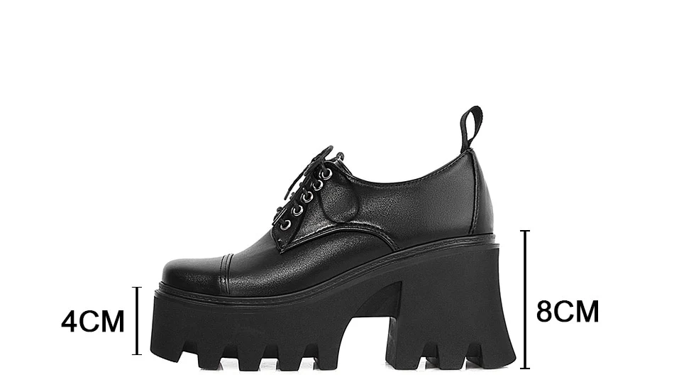 Preppy Goth Platform Shoes Black - Image 3