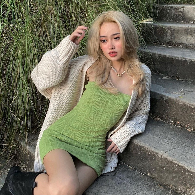 Pretty Bodycon Knitted Mini Dress - Image 13