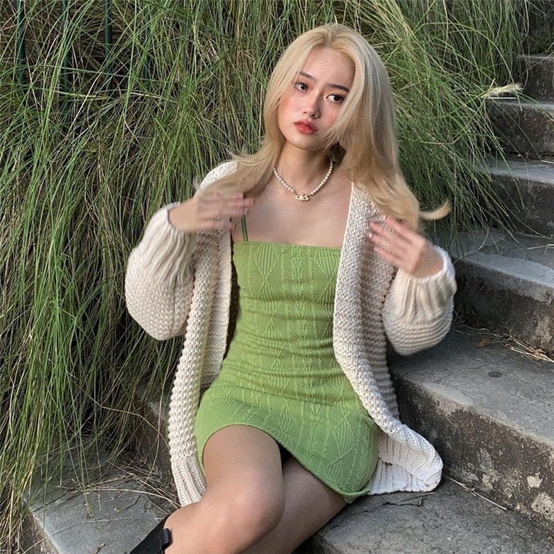 Pretty Bodycon Knitted Mini Dress - Image 15