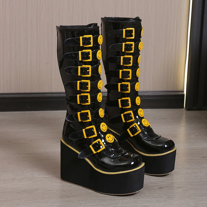 Punk Smiley Egirl Boots - Image 11