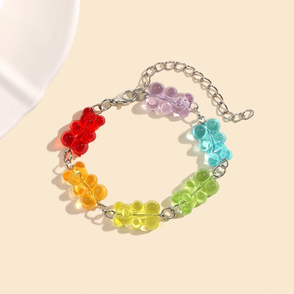 Rainbow Gummy Bear Candy Bracelet - Image 2