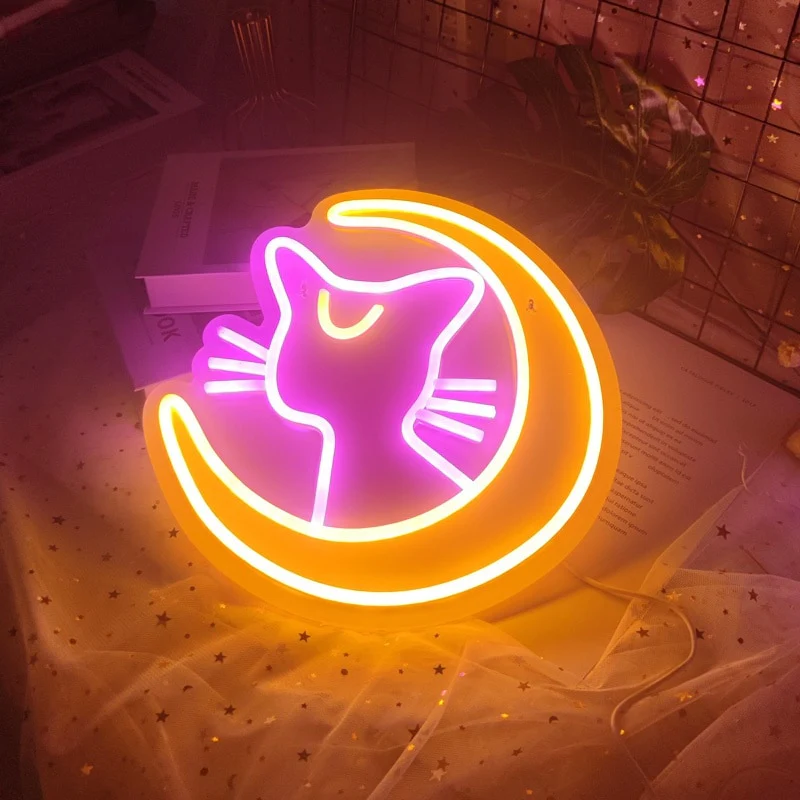 Sailor Moon Luna Neon Sign Pink - Image 3