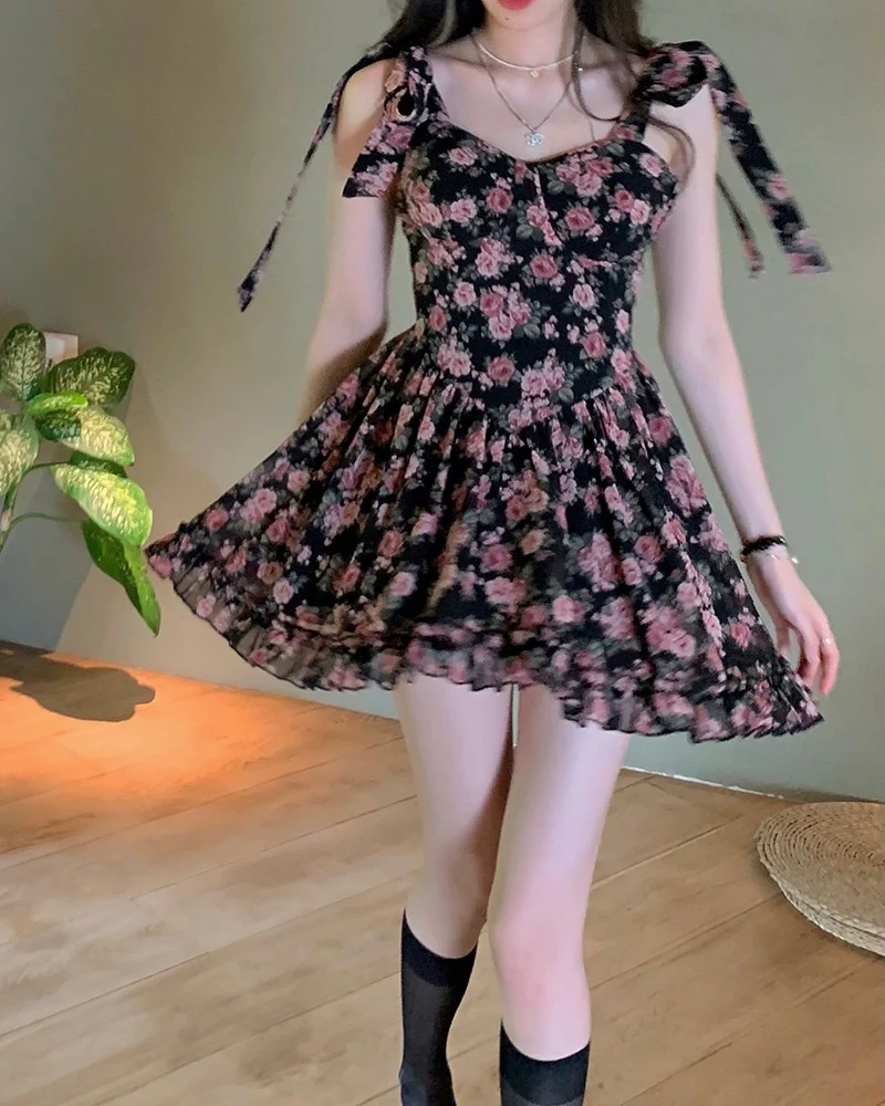Soft Girl Aesthetic Floral Mini Dress - Image 13