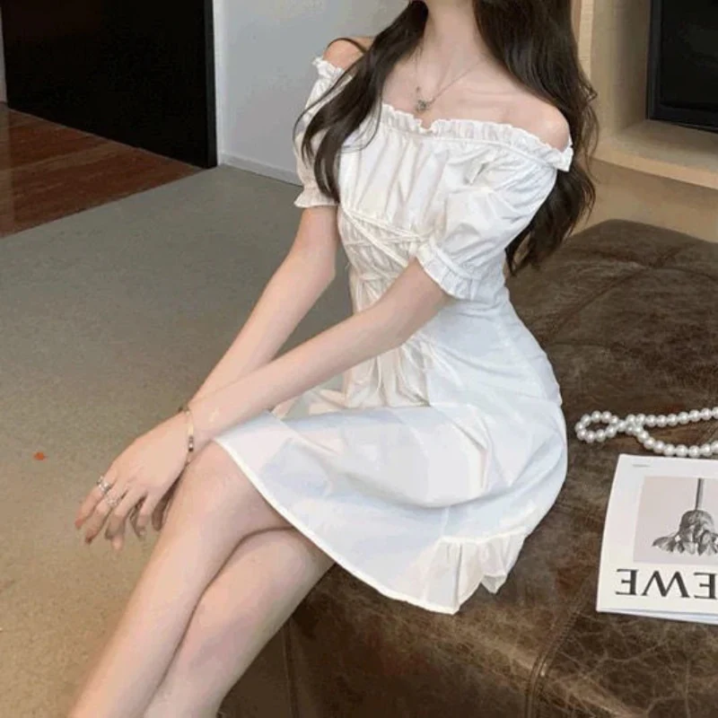 Soft Girl Aesthetic Mini Dress A-line White - Image 8