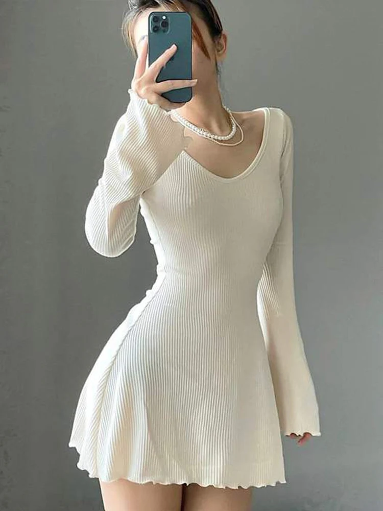 Soft Girl Elegant Flared A-line Dress - Image 3