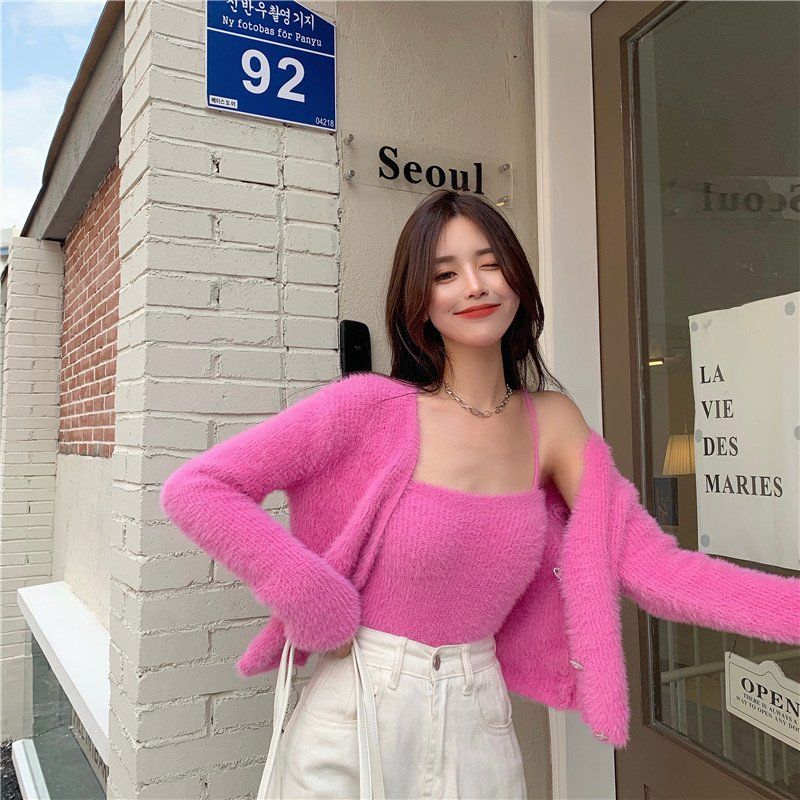 Soft Girl Cardigan Camisole Sweater Set - Image 16