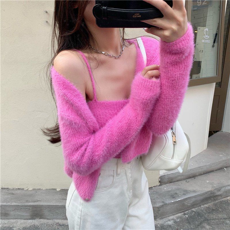 Soft Girl Cardigan Camisole Sweater Set - Image 19