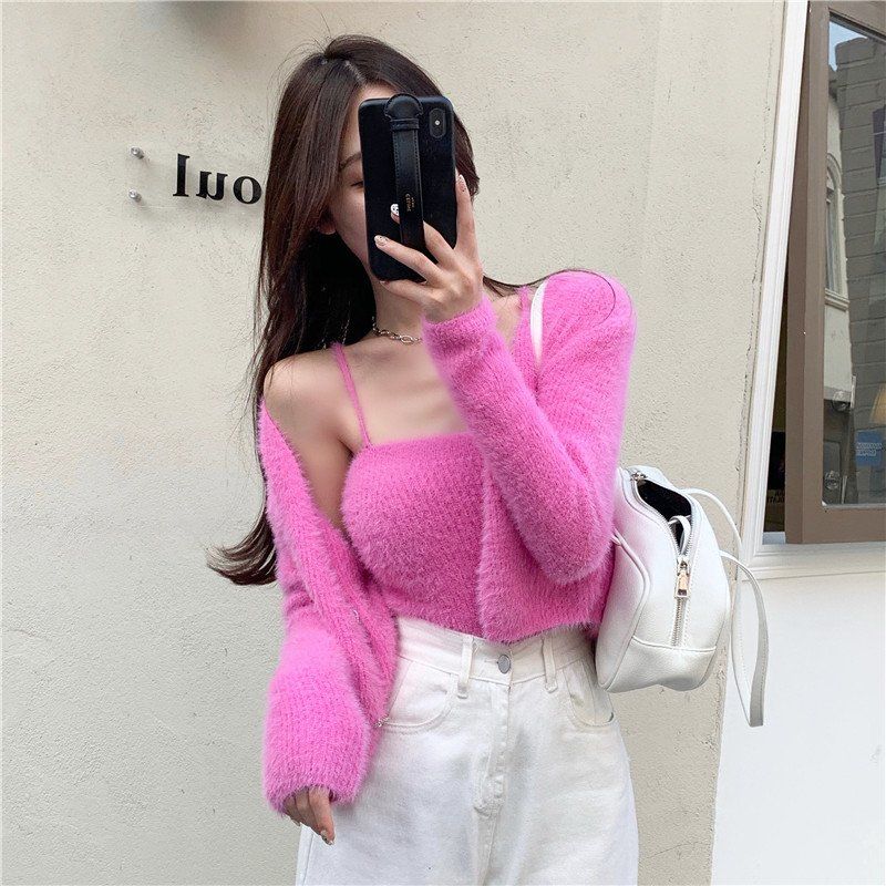 Soft Girl Cardigan Camisole Sweater Set - Image 25