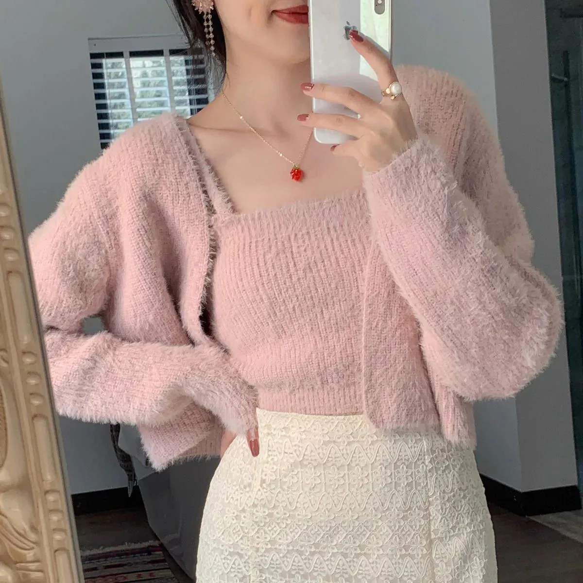Soft Girl Cardigan Camisole Sweater Set - Image 32