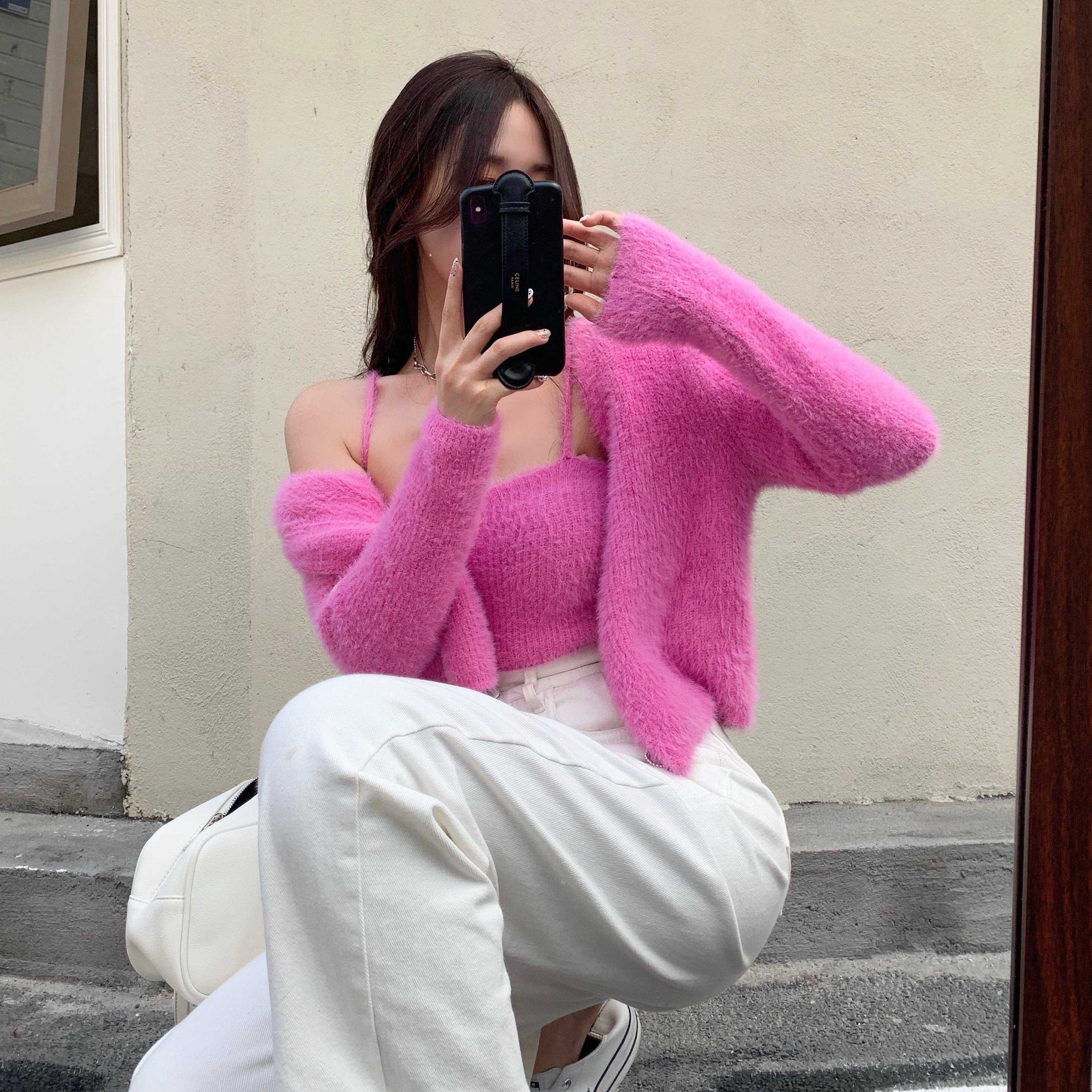 Soft Girl Cardigan Camisole Sweater Set - Image 9