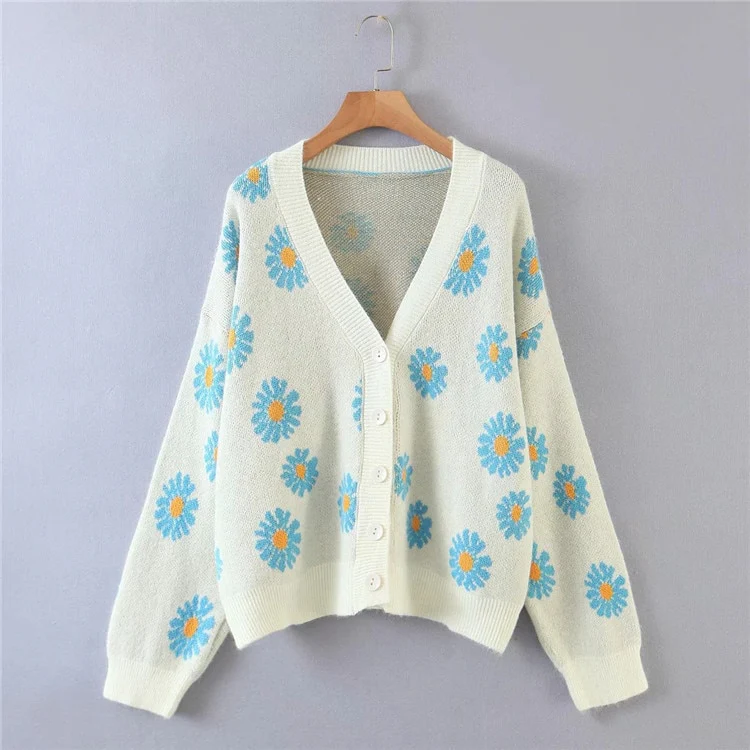 Soft Girl Daisies Cardigan Sweater - Image 5