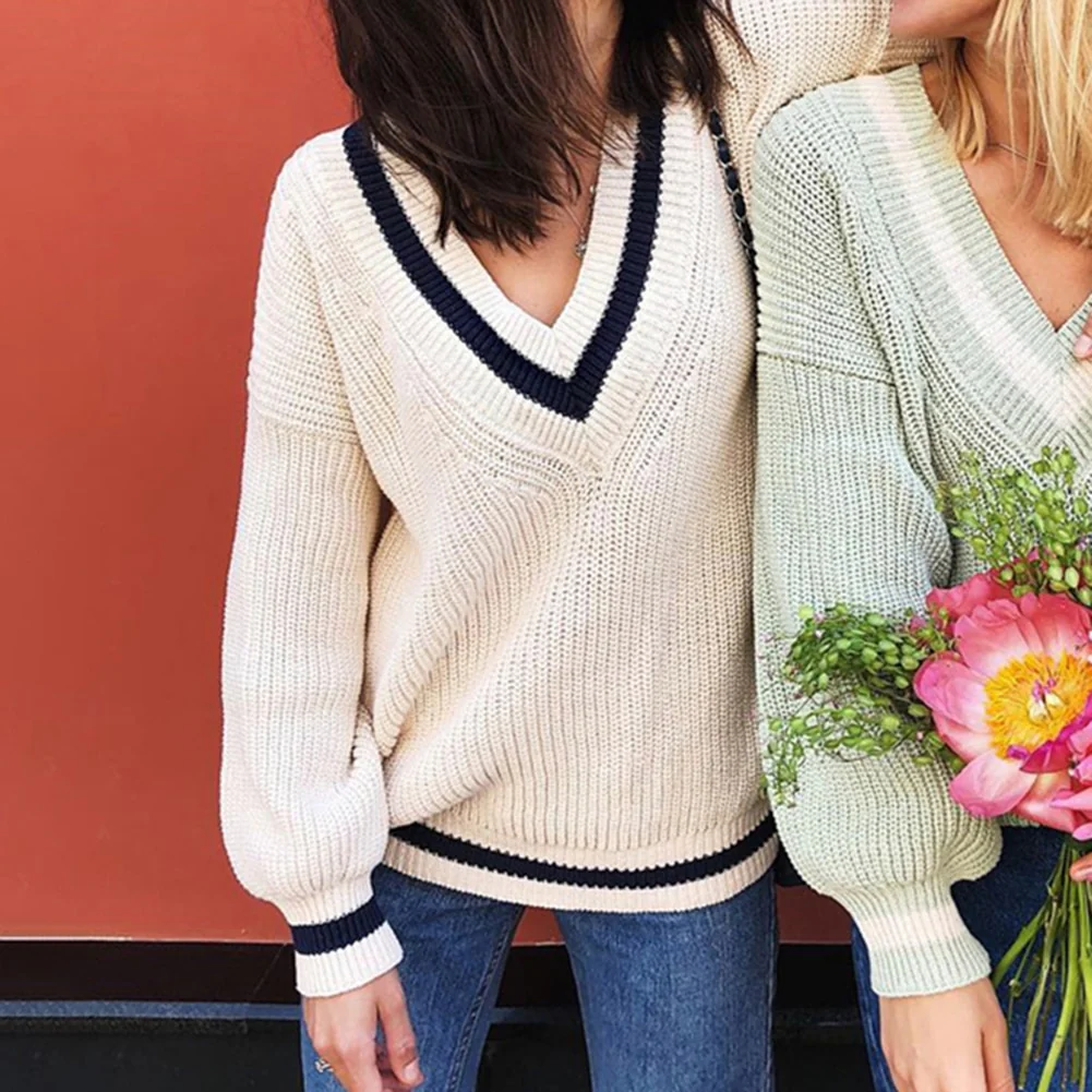 Soft Girl Preppy V Neck Sweater - Image 5