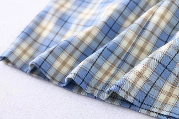 Korean Split Mini Plaid Skirt with Shorts - Image 27