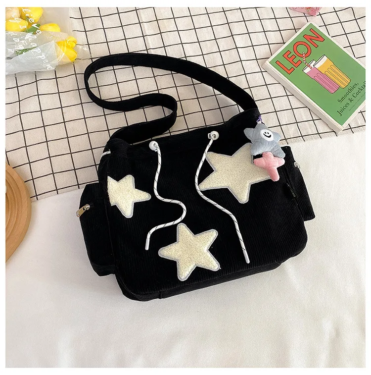 Star Corduroy Messenger Bag - Image 3