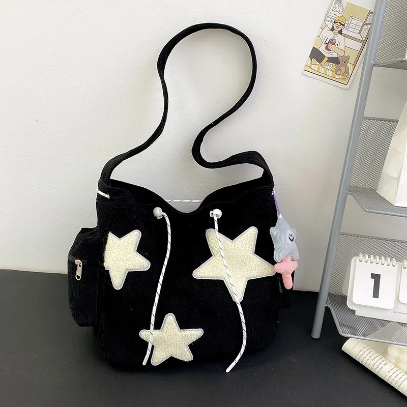 Star Corduroy Messenger Bag - Image 9