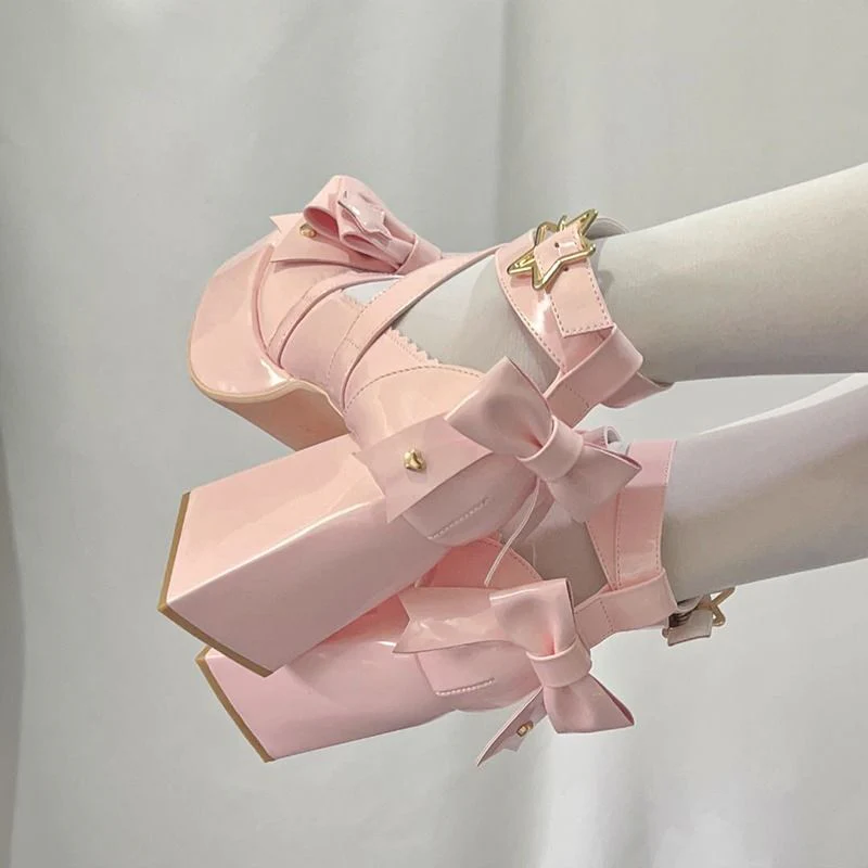 Sweet Bow Pink Mary Janes High Heels - Image 7