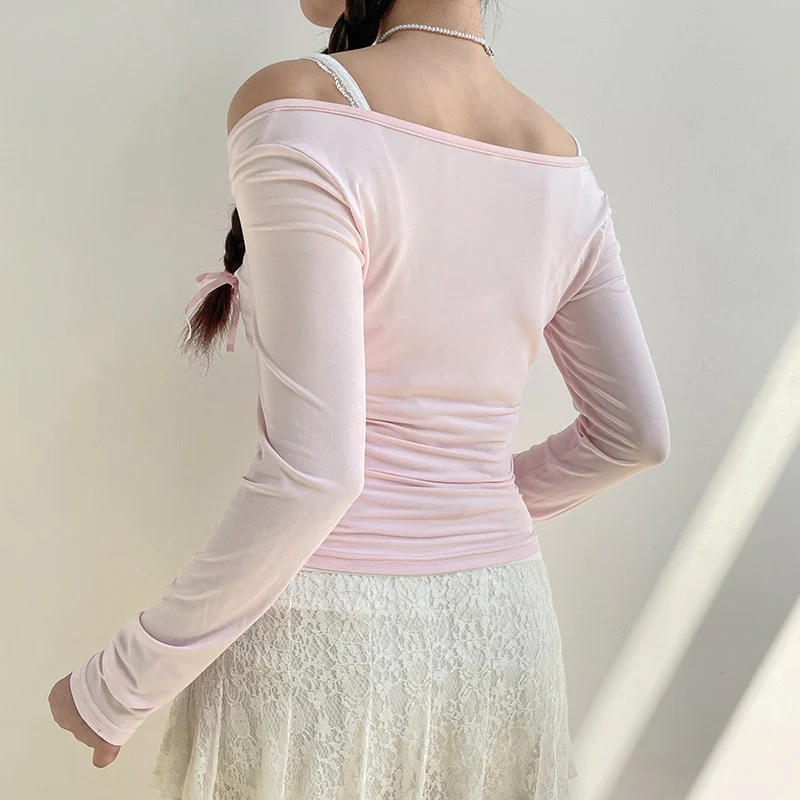 Sweet Girl Lace-up Long Sleeve Top - Image 15