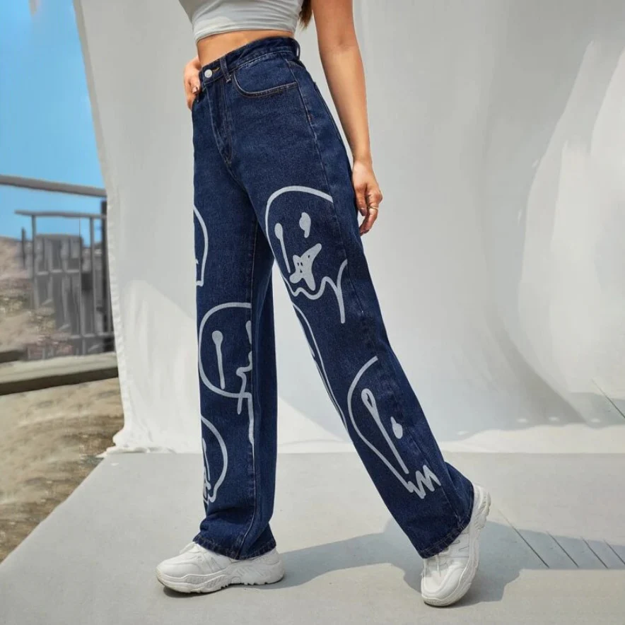 Trippy Smiley Loose Jeans - Image 13