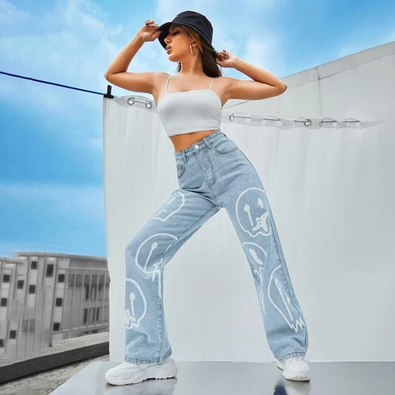 Trippy Smiley Loose Jeans - Image 6