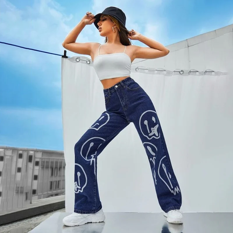 Trippy Smiley Loose Jeans - Image 7