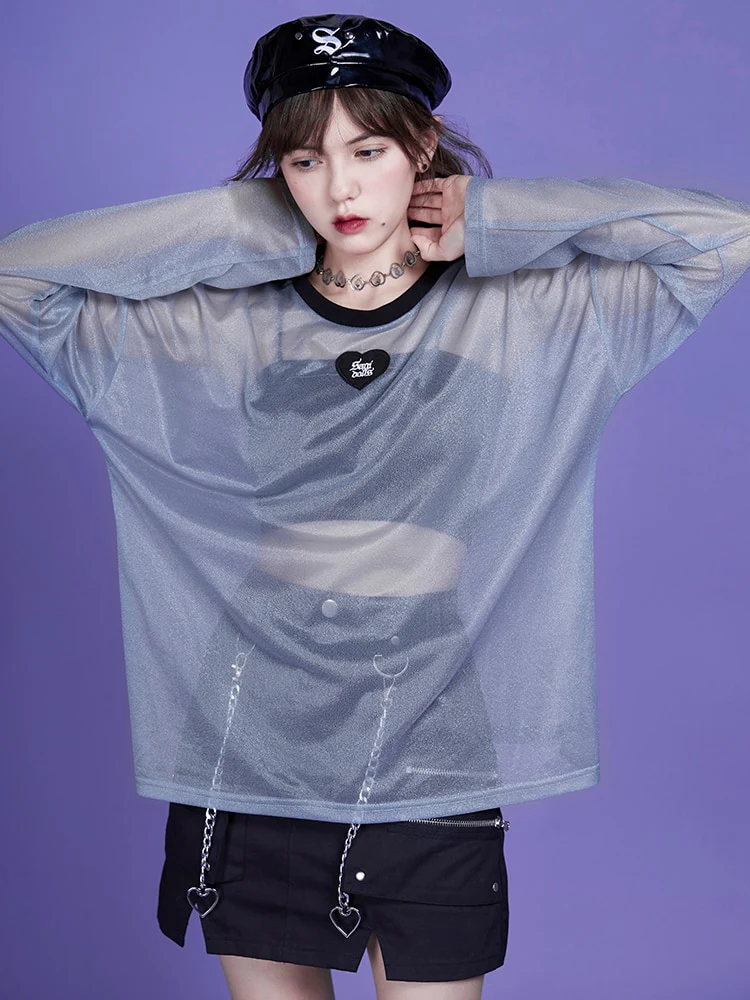 Webcore Y2K Oversized Mesh Top - Image 11
