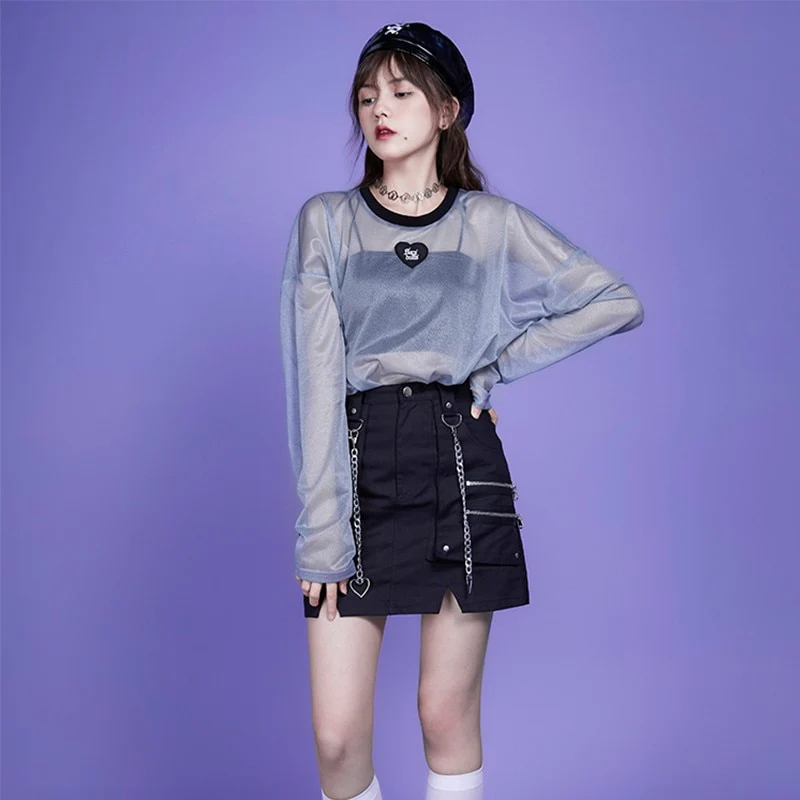Webcore Y2K Oversized Mesh Top - Image 3