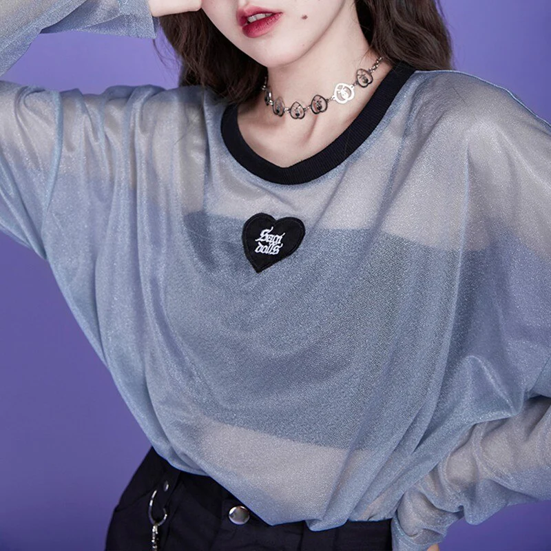 Webcore Y2K Oversized Mesh Top - Image 6