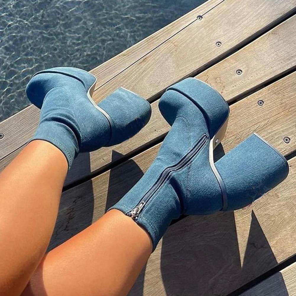 Y2K Bratz Style Low Boots Denim - Image 2