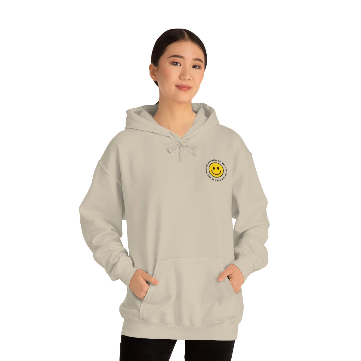 Y2K Smiley Just Woke Up Hoodie Sweatshirt - Image 13