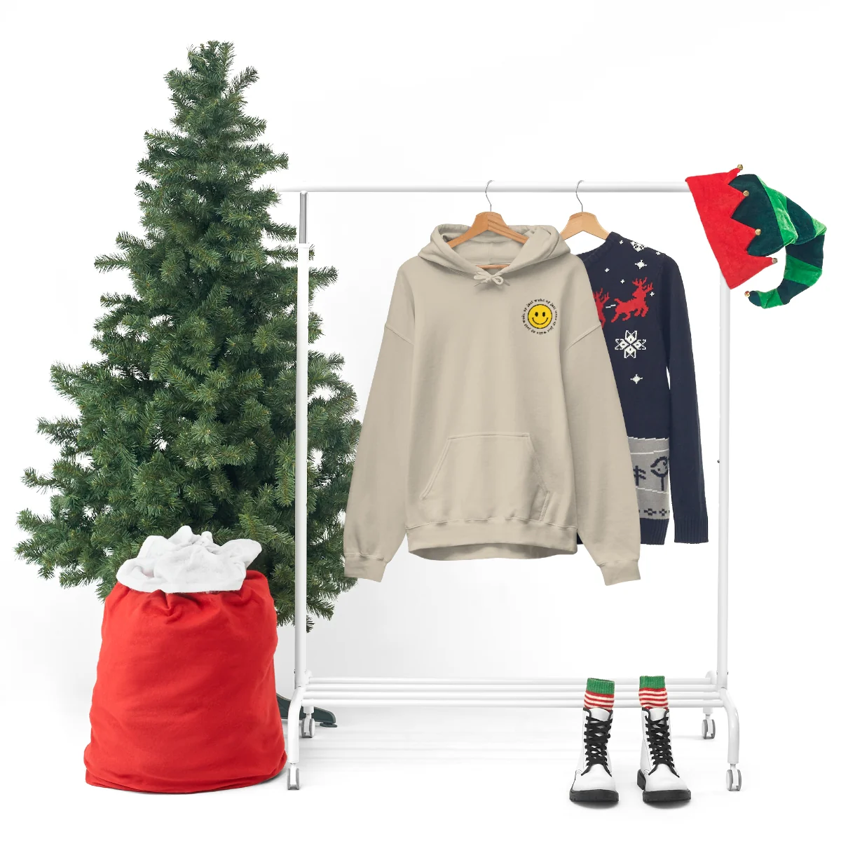Y2K Smiley Just Woke Up Hoodie Sweatshirt - Image 17