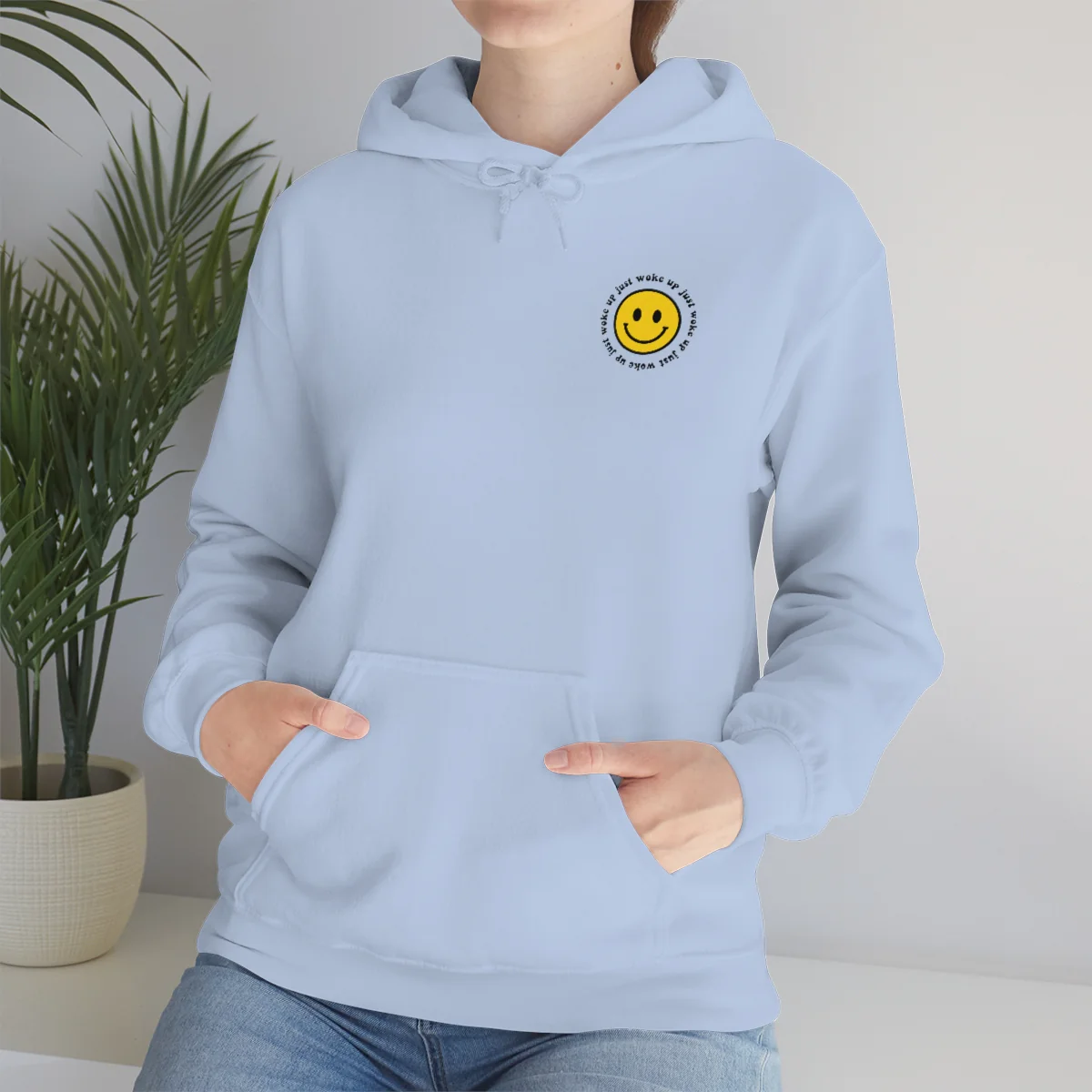 Y2K Smiley Just Woke Up Hoodie Sweatshirt - Image 5