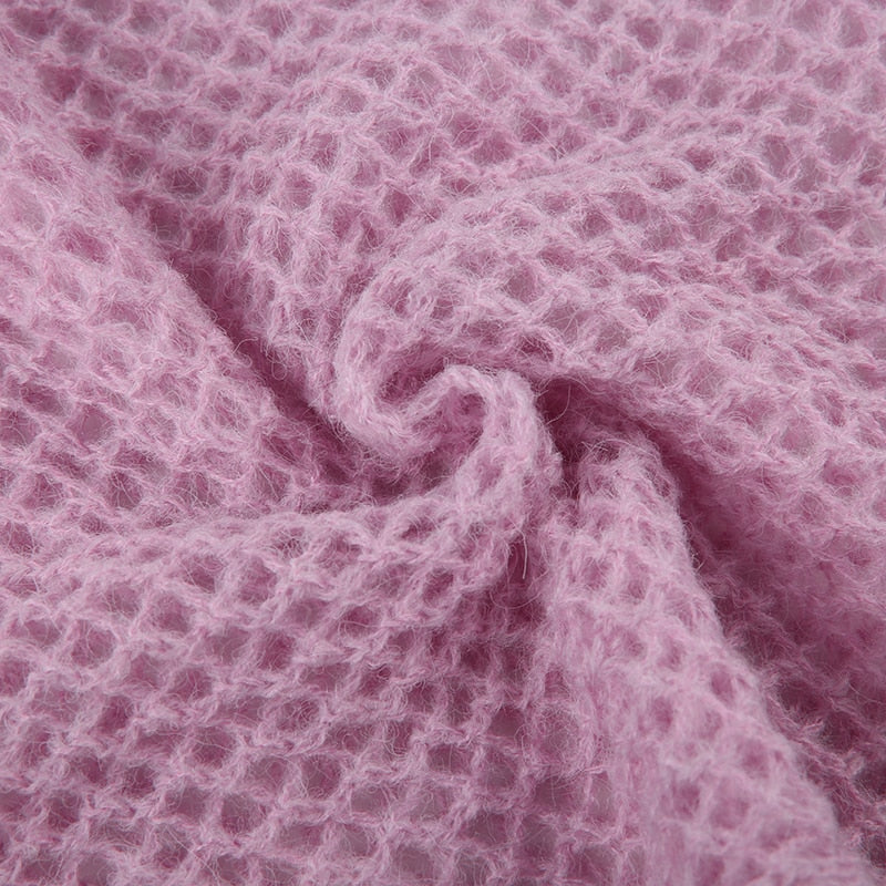 Y2K Sweet Pink Knit Top Crochet - Image 13